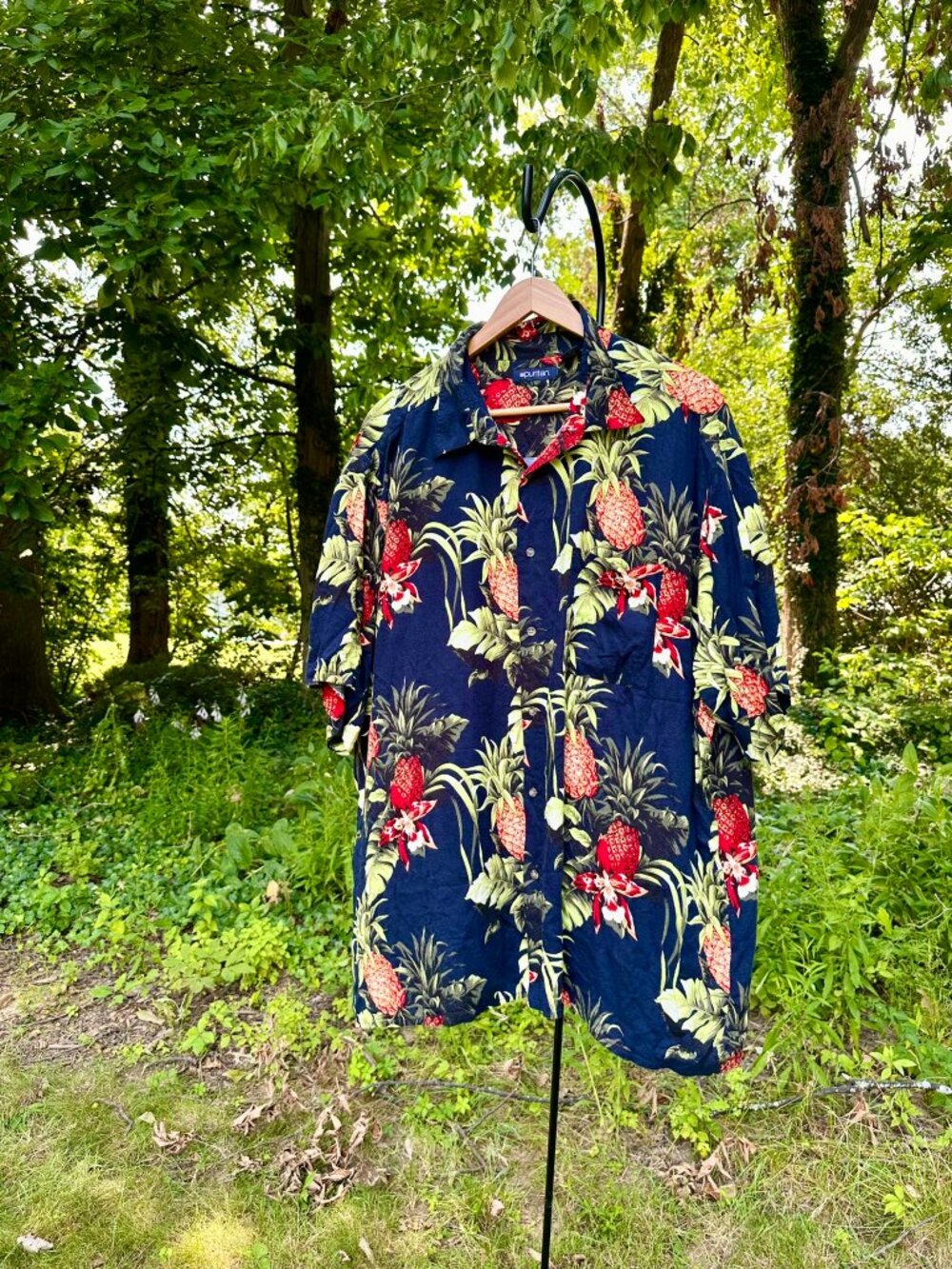 Puritan 3XL Hawaiian Shirt Tropical Pineapples